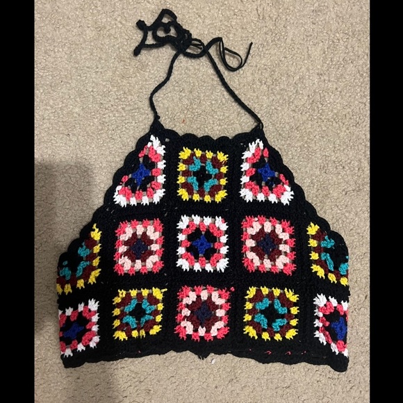 Crocheted colorful tank top - Picture 1 of 4